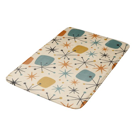 Mid Century Modern Starburst Pattern バスマット (アングル)