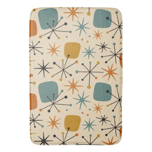 Mid Century Modern Starburst Pattern バスマット (正面縦)