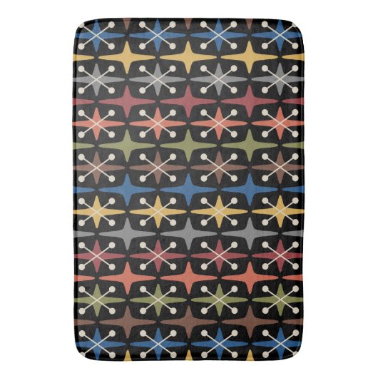 Mid Century Modern Starburst Pattern バスマット (正面縦)