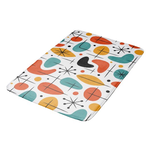 Mid Century Modern Starburst Pattern バスマット (アングル)