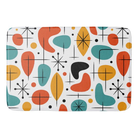 Mid Century Modern Starburst Pattern バスマット (正面)