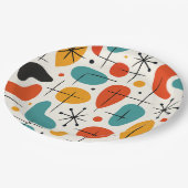 Mid Century Modern Starburst Pattern ペーパープレート (アングル)