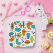 Mid Century Modern Starburst Pattern ペーパープレート (パーティー)