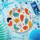 Mid Century Modern Starburst Pattern ペーパープレート (パーティー)