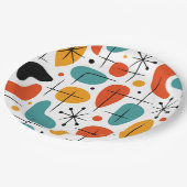 Mid Century Modern Starburst Pattern ペーパープレート (アングル)