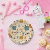 Mid Century Modern Starburst Pattern ペーパープレート (パーティー)