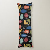 Mid Century Modern Starburst Pattern ボディピロー (裏面 (縦))