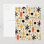 Mid Century Modern Starburst Pattern ポストカード (正面/裏面)