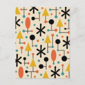 Mid Century Modern Starburst Pattern ポストカード (正面)