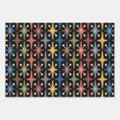 Mid Century Modern Starburst Pattern ラッピングペーパーシート (正面2)