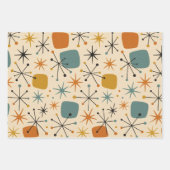 Mid Century Modern Starburst Pattern ラッピングペーパーシート (正面3)