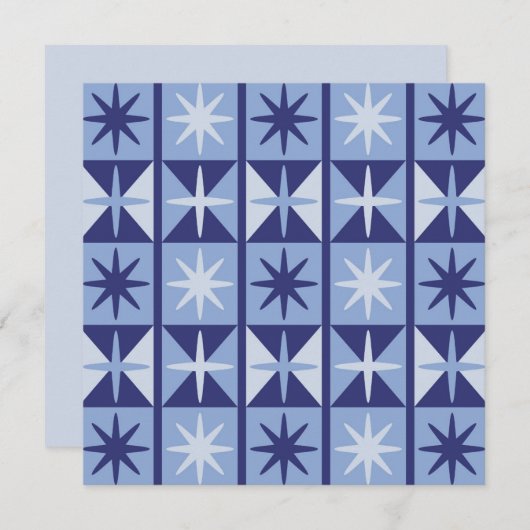 Mid Century Modern Starburst Pattern 招待状 (正面/裏面)