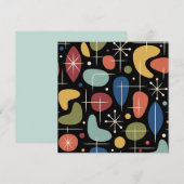 Mid Century Modern Starburst Pattern 招待状 (正面/裏面)