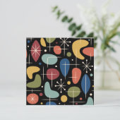 Mid Century Modern Starburst Pattern 招待状 (スタンド正面)