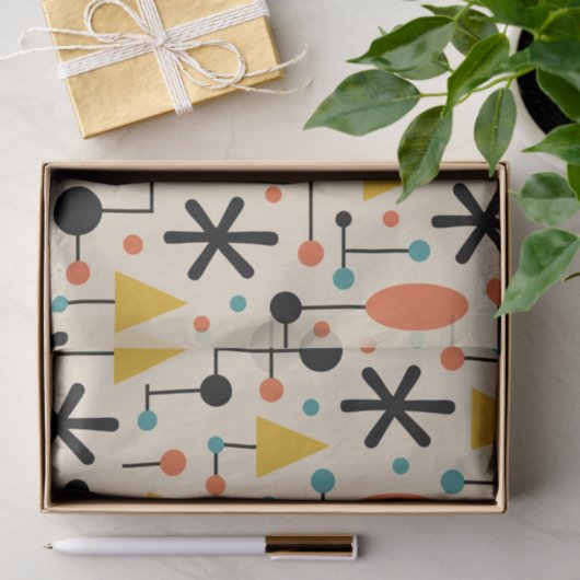 Mid Century Modern Starburst Pattern 薄葉紙 (ギフト)