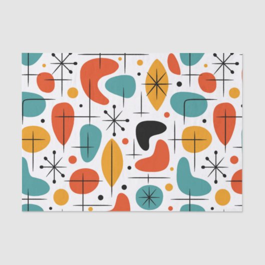 Mid Century Modern Starburst Pattern 薄葉紙 (正面)
