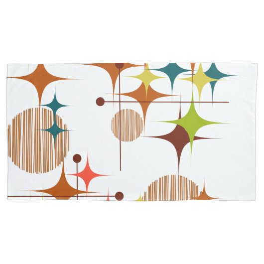 Mid Century Modern Starbursts and Globes 枕カバー (正面左)