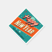 Mid-Century Modern Style Happy New Year  スタンダードカクテルナプキン (角)