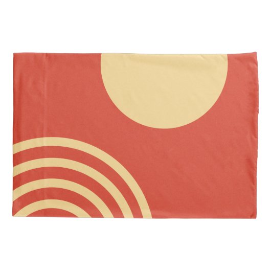 Mid Century Modern Sun and Rainbow Line 枕カバー (裏面)