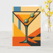 Mid Century Modern Sunrise Bauhaus Martini カード (黄色い花)