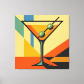 Mid Century Modern Sunrise Bauhaus Martini キャンバスプリント (正面)
