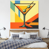 Mid Century Modern Sunrise Bauhaus Martini キャンバスプリント (インサイチュ (寝室))