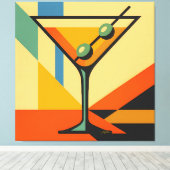 Mid Century Modern Sunrise Bauhaus Martini キャンバスプリント (インサイチュ (ウッドフロア))
