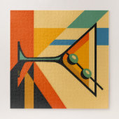 Mid Century Modern Sunrise Bauhaus Martini ジグソーパズル (横)