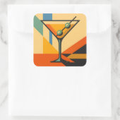 Mid Century Modern Sunrise Bauhaus Martini スクエアシール (バッグ)