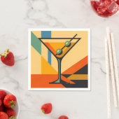 Mid Century Modern Sunrise Bauhaus Martini スタンダードカクテルナプキン (インサイチュ)