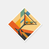 Mid Century Modern Sunrise Bauhaus Martini スタンダードカクテルナプキン (角)