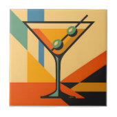 Mid Century Modern Sunrise Bauhaus Martini タイル (正面)