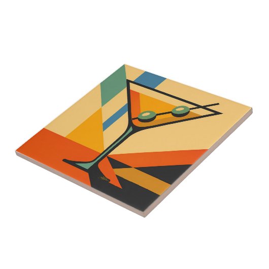 Mid Century Modern Sunrise Bauhaus Martini タイル (側面)