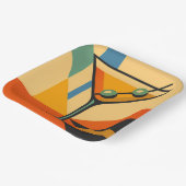 Mid Century Modern Sunrise Bauhaus Martini ペーパープレート (傾斜あり)