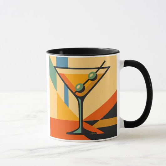Mid Century Modern Sunrise Bauhaus Martini マグカップ (右)