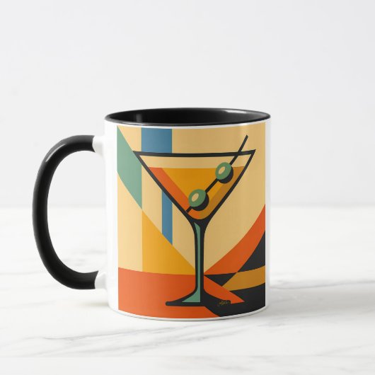 Mid Century Modern Sunrise Bauhaus Martini マグカップ (左)
