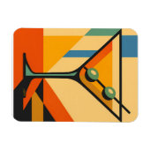 Mid Century Modern Sunrise Bauhaus Martini マグネット (横)