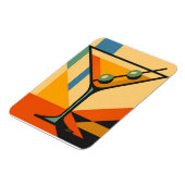 Mid Century Modern Sunrise Bauhaus Martini マグネット (左側)