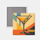 Mid Century Modern Sunrise Bauhaus Martini マグネット (正面/裏面)