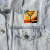 Mid Century Modern Sunrise Bauhaus Martini 缶バッジ (インサイチュ)