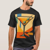Mid Century Modern Sunrise Bauhaus Martini Tシャツ (正面)