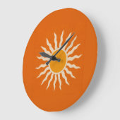 Mid-Century Modern Terracotta Sunburst Clock ラージ壁時計 (傾斜)