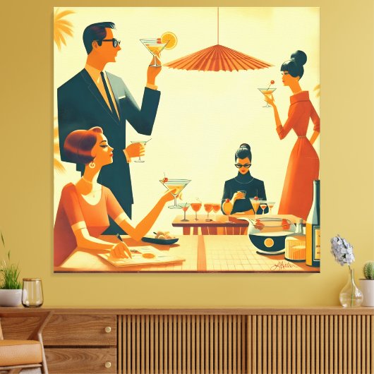 Mid Century Modern The Martini Cocktail Critics キャンバスプリント (インサイチュ (リビング))