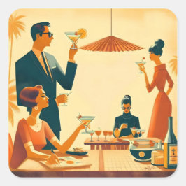 Mid Century Modern The Martini Cocktail Critics スクエアシール