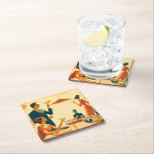 Mid Century Modern The Martini Cocktail Critics スクエアペーパーコースター (インサイチュ)