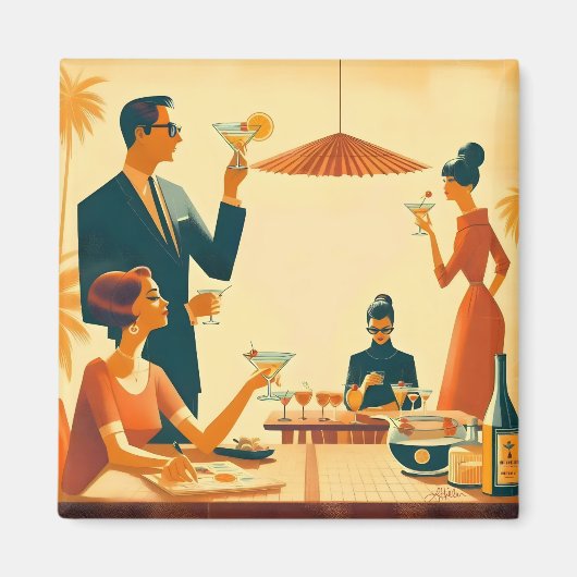 Mid Century Modern The Martini Cocktail Critics マグネット (正面)
