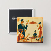 Mid Century Modern The Martini Cocktail Critics 缶バッジ (正面&裏面)