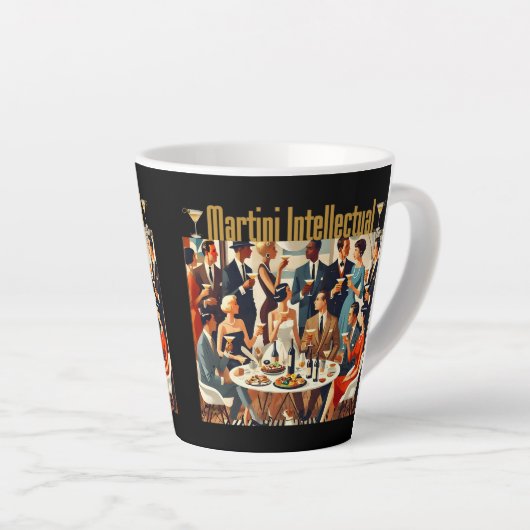 Mid Century Modern The Martini Intellectuals カフェラテマグ (右アングル)