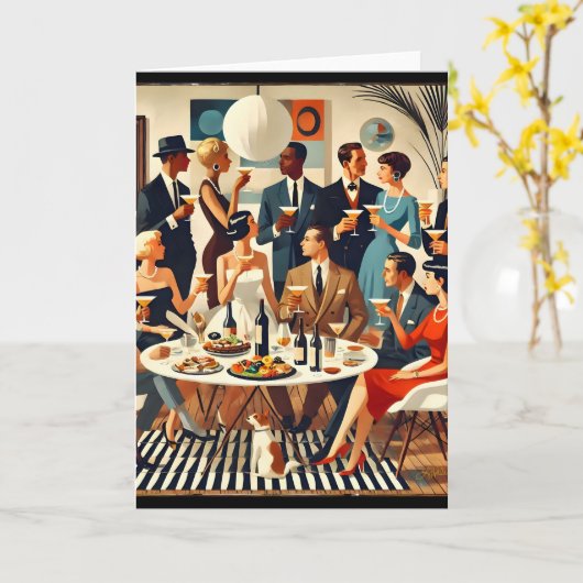 Mid Century Modern The Martini Intellectuals  カード (黄色い花)