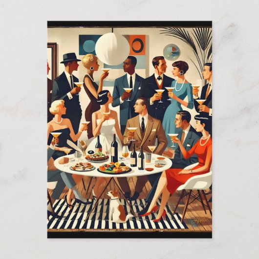 Mid Century Modern The Martini Intellectuals  ポストカード (正面)